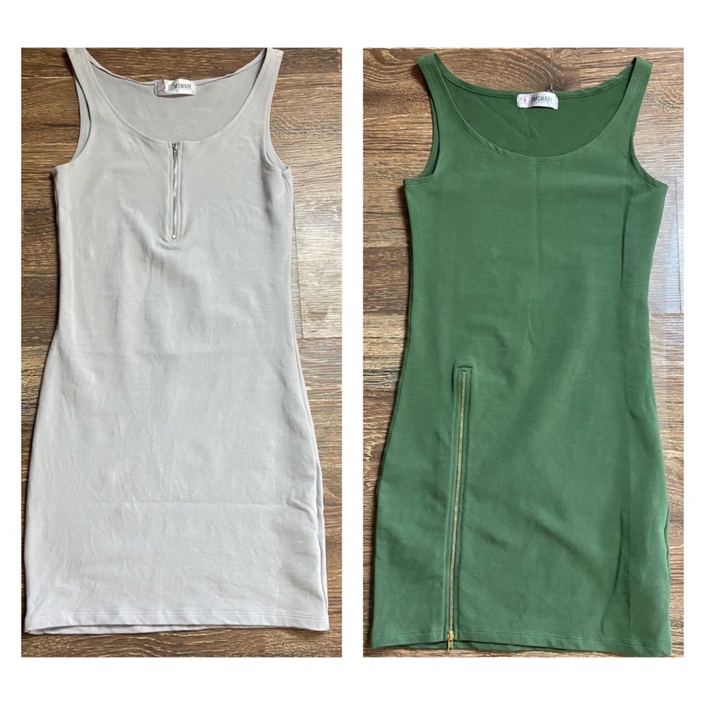 Tomsware 2 for 1 body con zippered dress bundle